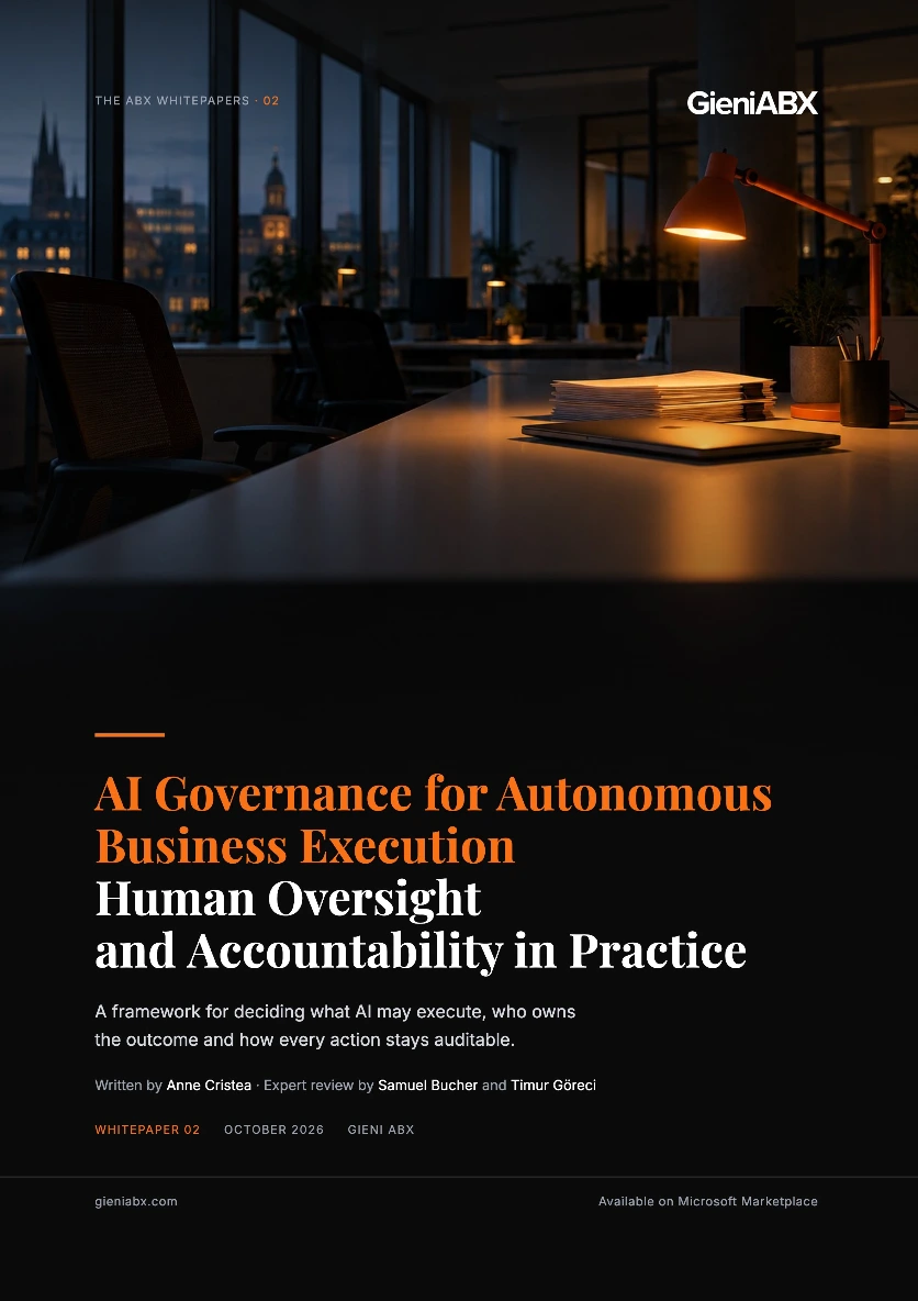 AI Governance for Autonomous Business Execution whitepaper by Gieni ABX